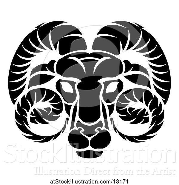 Vector Illustration of Aries Ram Zodiac Horoscope Astrology Sign