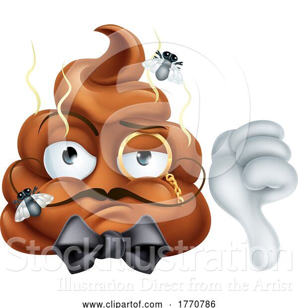 Vector Illustration of Arrogant Posh Snooty Poop Poo Emoticon Emoji Icon