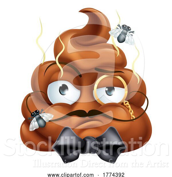 Vector Illustration of Arrogant Posh Snooty Poop Poo Emoticon Emoji Icon