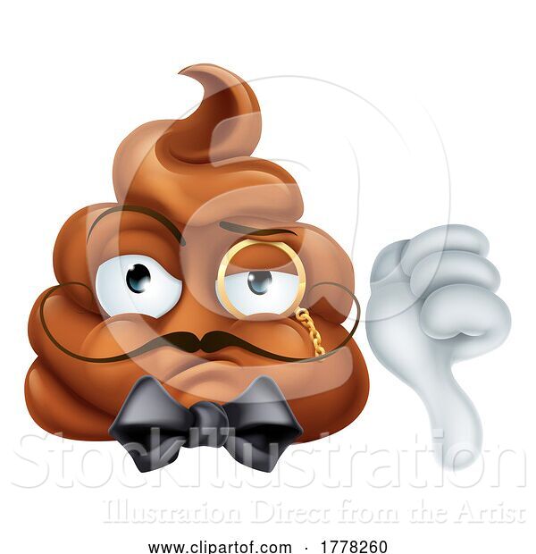 Vector Illustration of Arrogant Posh Snooty Poop Poo Emoticon Emoji Icon