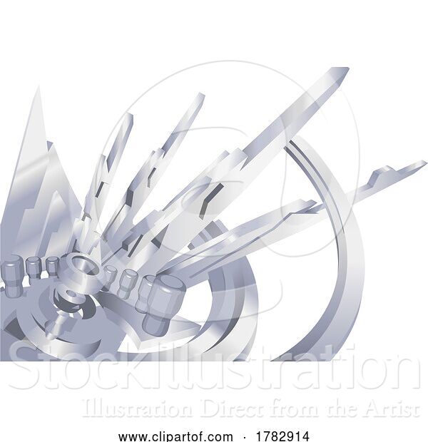 Vector Illustration of Background 3D Hi Tech Technology Concept