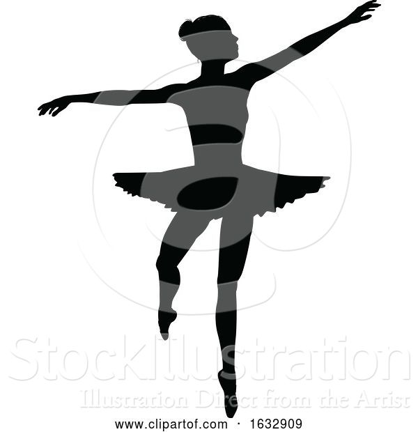 Vector Illustration of Ballet Dancer Silhouette
