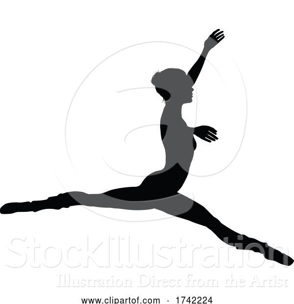 Vector Illustration of Ballet Dancer Silhouette