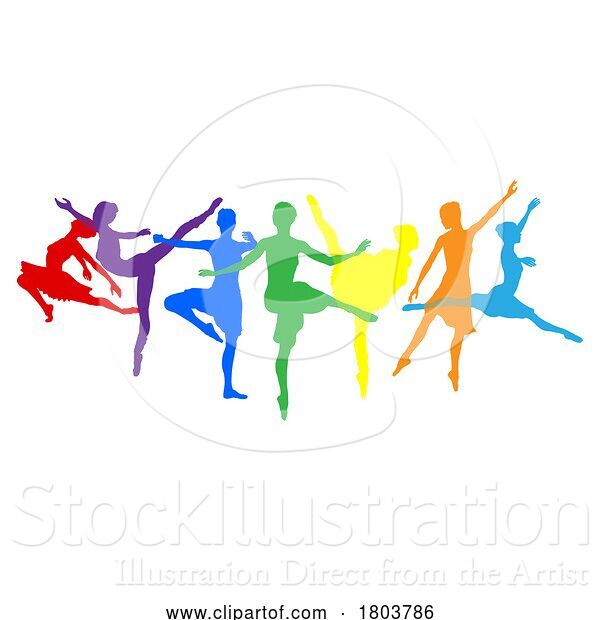 Vector Illustration of Ballet Dancer Silhouette Dancers Poses Silhouettes