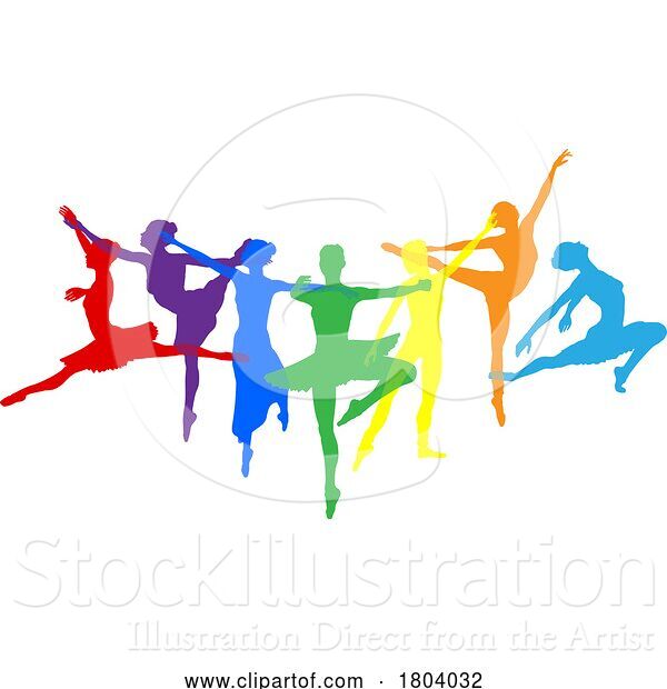 Vector Illustration of Ballet Dancer Silhouette Dancers Poses Silhouettes