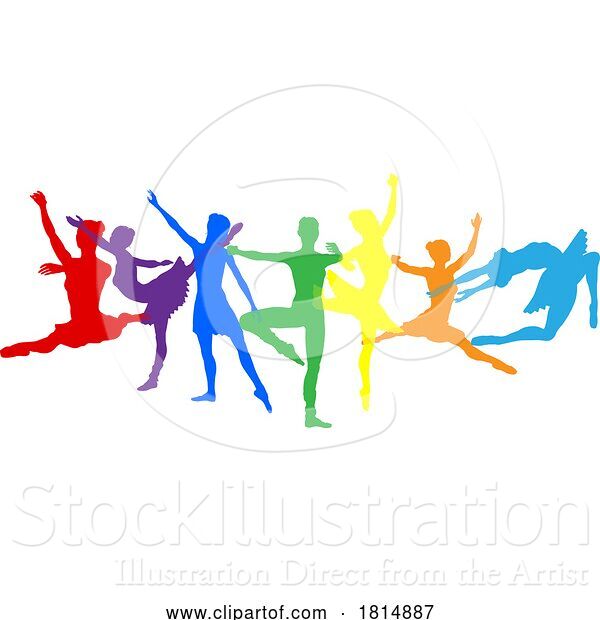 Vector Illustration of Ballet Dancer Silhouette Dancers Poses Silhouettes