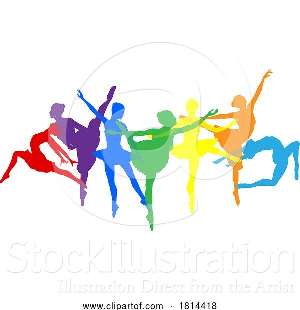 Vector Illustration of Ballet Dancer Silhouette Dancers Poses Silhouettes