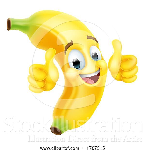 Vector Illustration of Banana Fruit Character Emoji Mascot