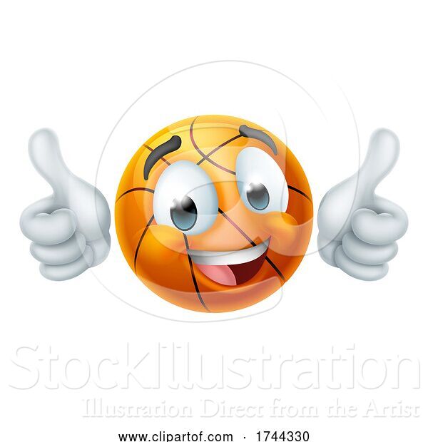 Vector Illustration of Basketball Ball Emoticon Face Emoji Icon