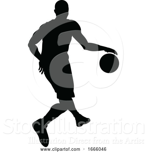 Vector Illustration of Basketballl Player Silhouette