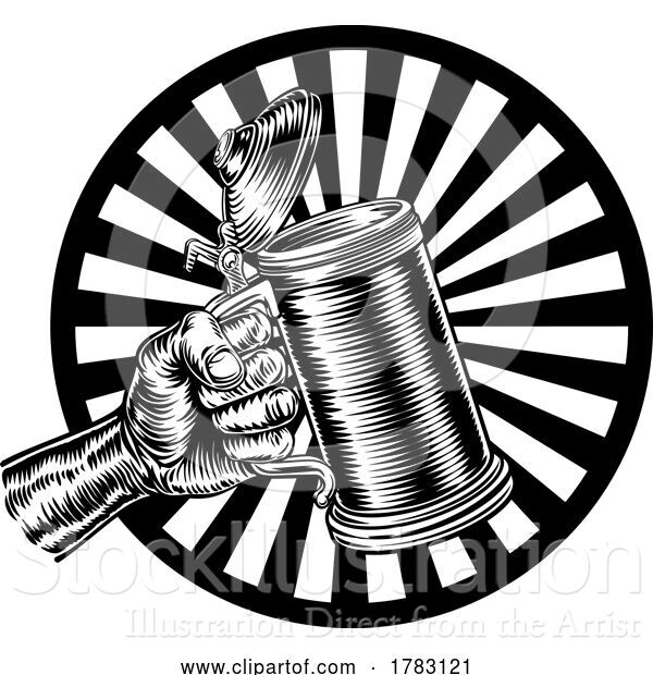 Vector Illustration of Beer Stein German Oktoberfest Pint Tankard Mug