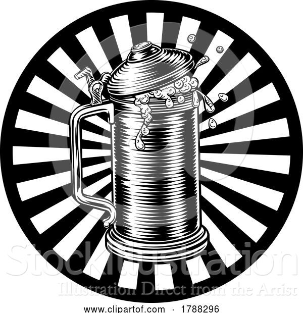 Vector Illustration of Beer Stein German Oktoberfest Pint Tankard Mug