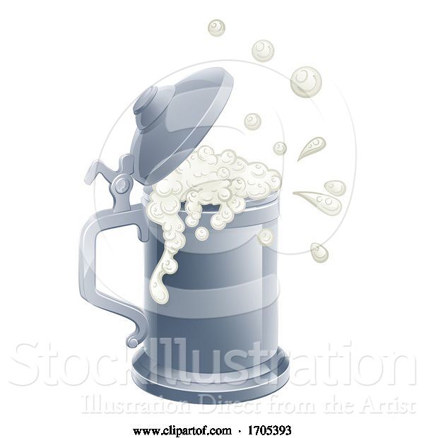 Vector Illustration of Beer Stein Pint Tankard Mug Drink