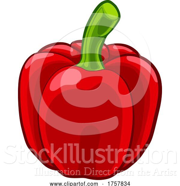 Vector Illustration of Bell Sweet Pepper Vegetable Food