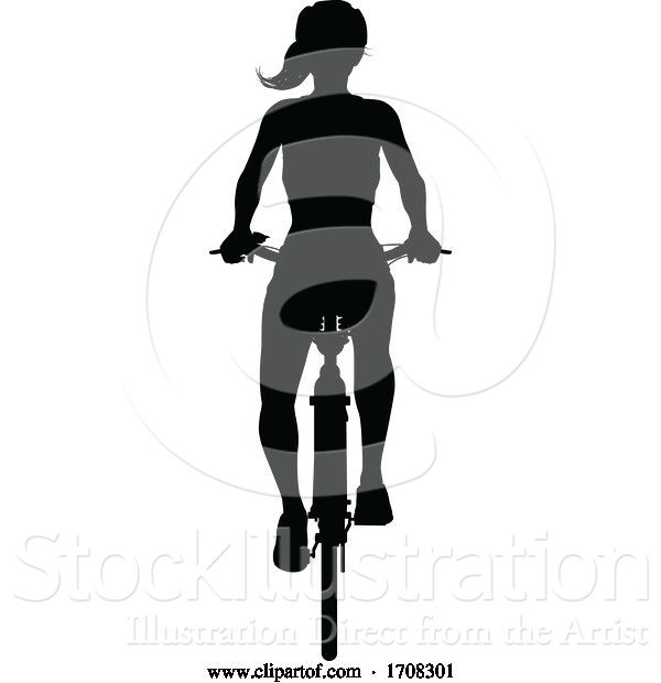 Vector Illustration of Bike and Bicyclist Silhouette