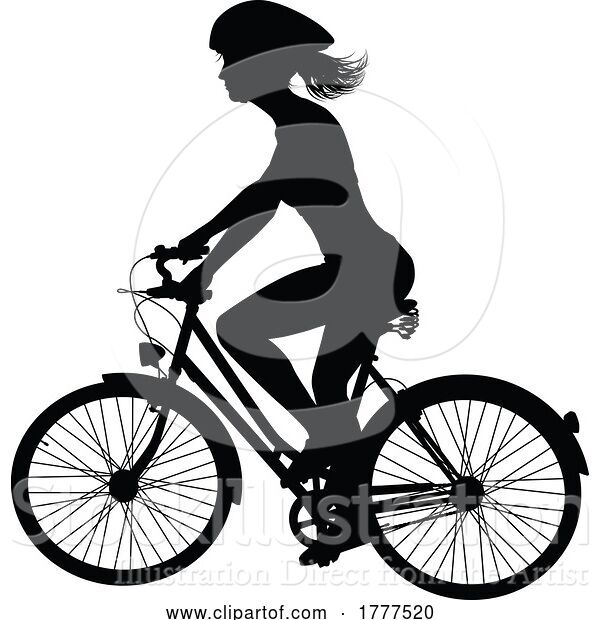 Vector Illustration of Bike and Bicyclist Silhouette