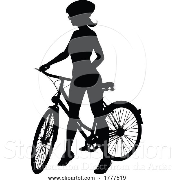 Vector Illustration of Bike and Bicyclist Silhouette