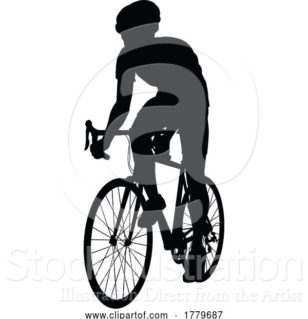 Vector Illustration of Bike and Bicyclist Silhouette