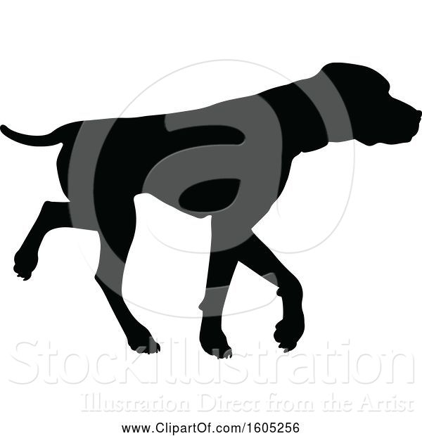 Vector Illustration of Black Silhouetted Labrador Dog