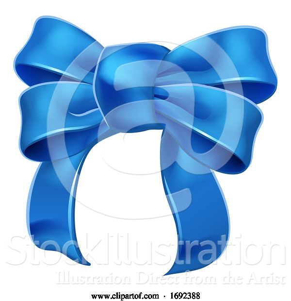 Vector Illustration of Blue Ribbon Gift Bow