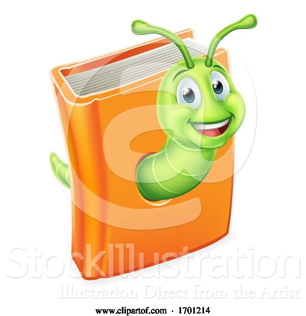 Vector Illustration of Book Bookworm Caterpillar Worm