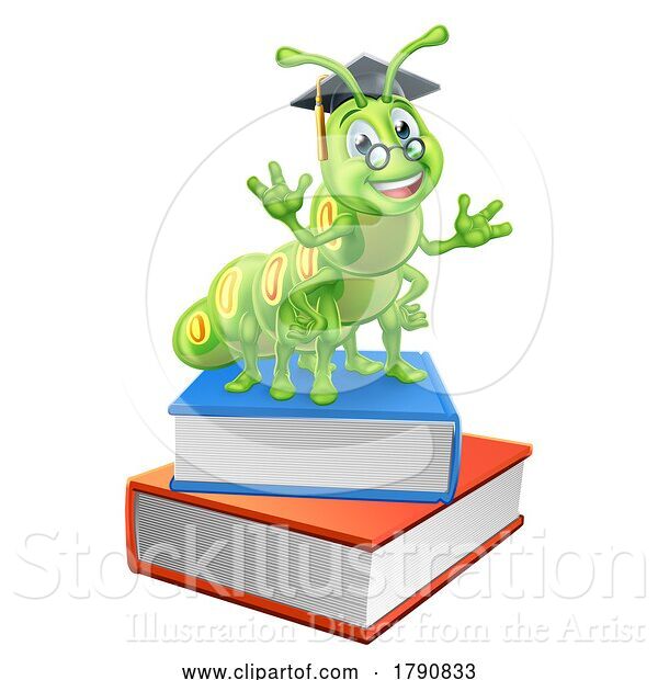 Vector Illustration of Book Worm Caterpillar