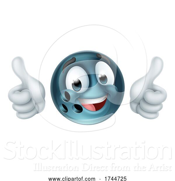 Vector Illustration of Bowling Ball Emoticon Face Emoji Icon