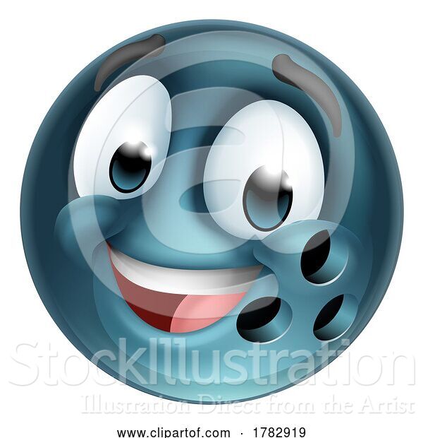 Vector Illustration of Bowling Ball Emoticon Face Emoji Icon