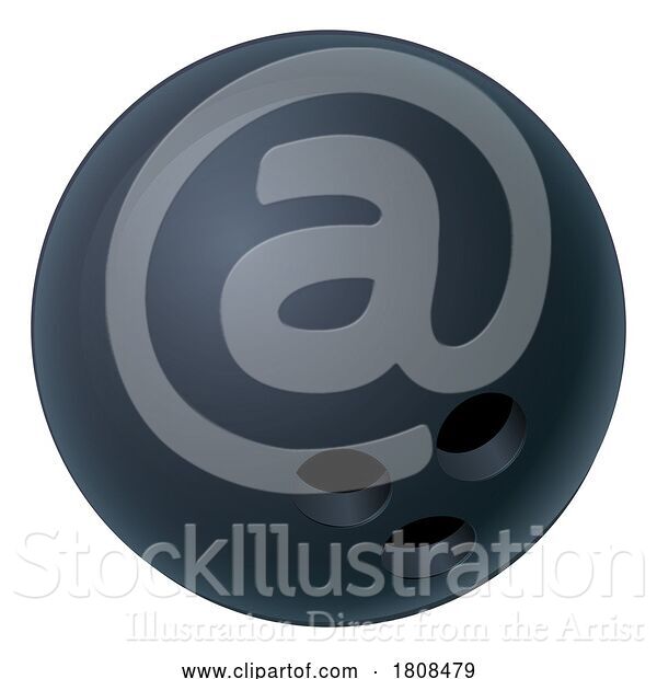 Vector Illustration of Bowling Ball Sports Icon Illustration