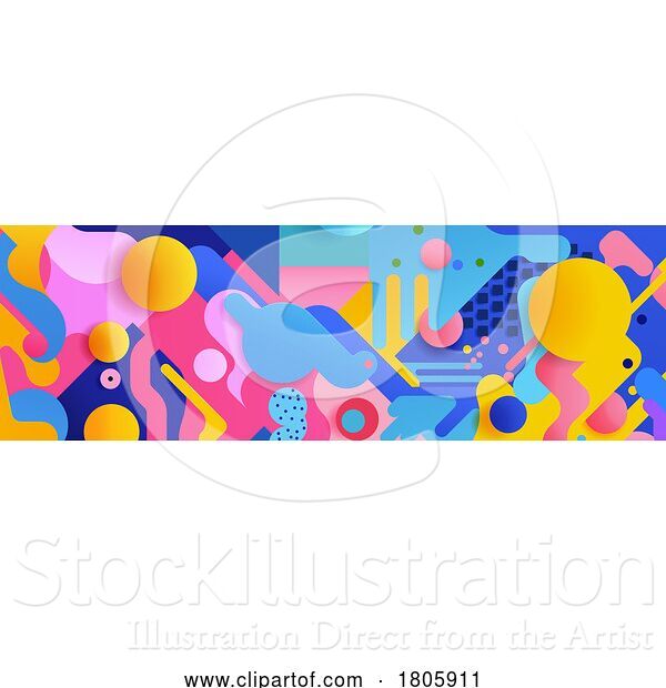 Vector Illustration of Bright Colorful Abstract Shapes Background Pattern
