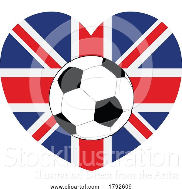 Vector Illustration of British UK Union Jack Flag Soccer Football Heart