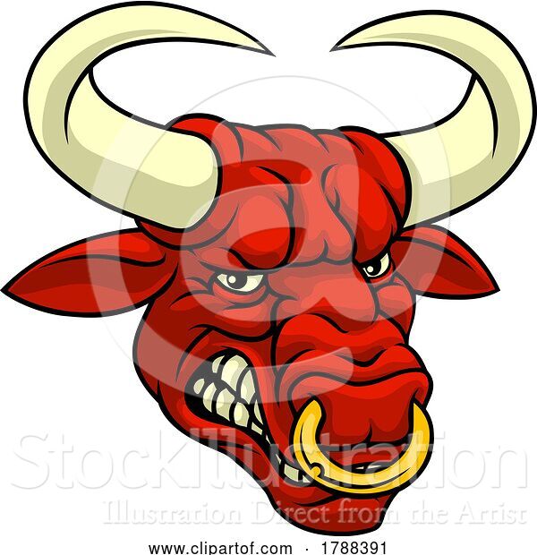 Vector Illustration of Bull Minotaur Longhorn Monster Cow Mascot