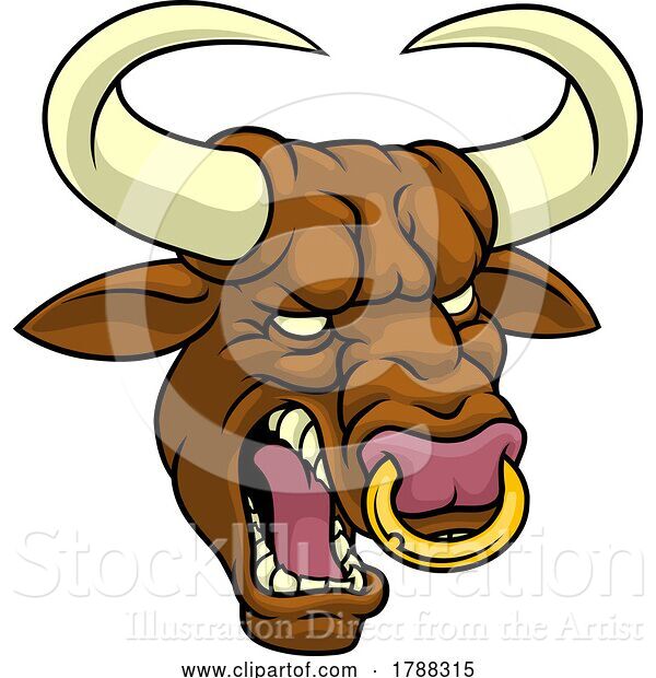 Vector Illustration of Bull Minotaur Longhorn Monster Cow Mascot