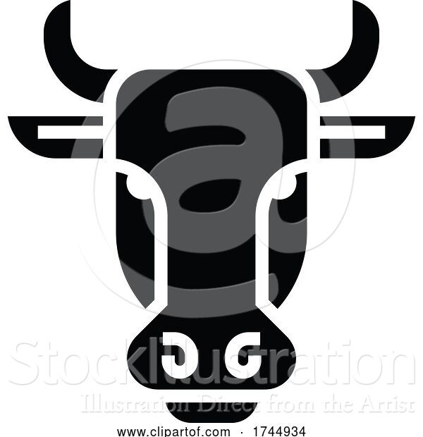 Vector Illustration of Bull Sign Label Icon Concept