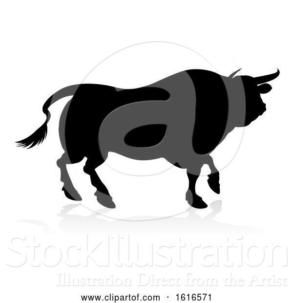 Vector Illustration of Bull Silhouette