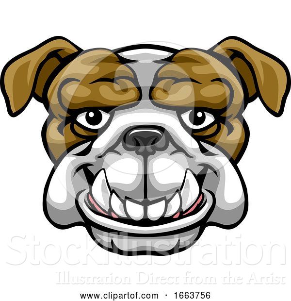 Vector Illustration of Bulldog Mascot Cute Happy Character