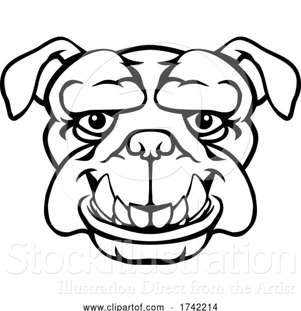 Vector Illustration of Bulldog Mascot Cute Happy Character
