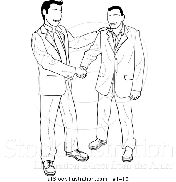 Vector Illustration of Business Men Shaking Hands