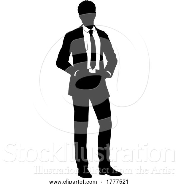 Vector Illustration of Business People Guy Silhouette Business Man