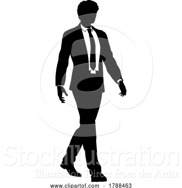 Vector Illustration of Business People Guy Silhouette Business Man