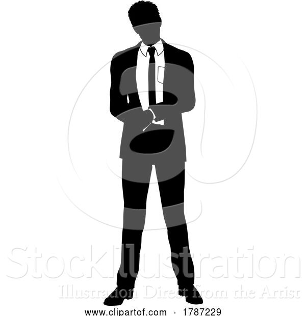 Vector Illustration of Business People Guy Silhouette Business Man