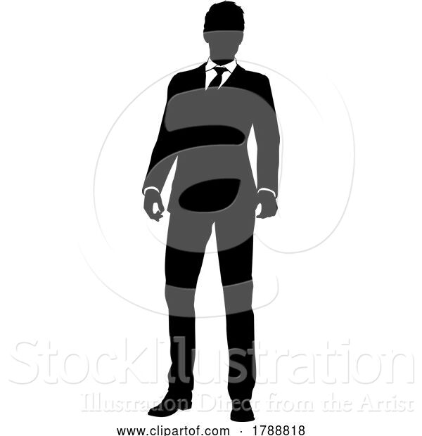 Vector Illustration of Business People Guy Silhouette Business Man