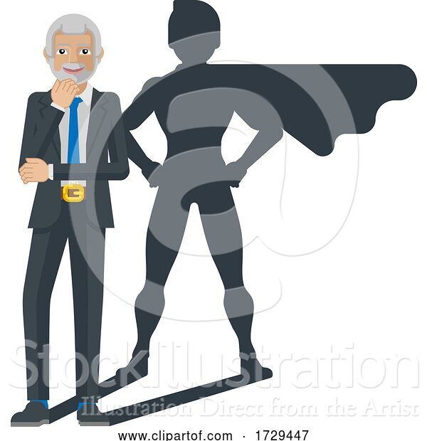 Vector Illustration of Business Person Super Hero Mascot