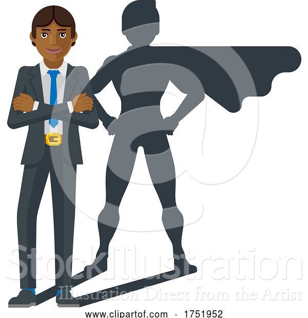 Vector Illustration of Business Person Super Hero Mascot