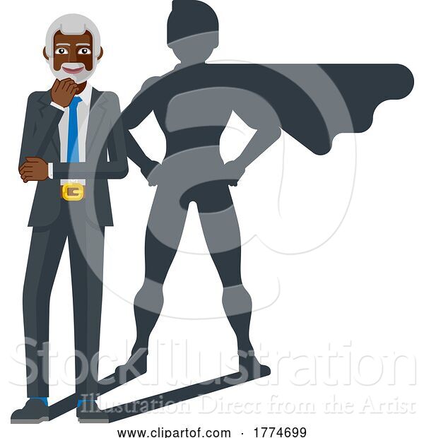 Vector Illustration of Business Person Super Hero Mascot