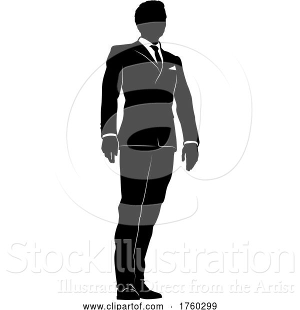 Vector Illustration of Businessman in Suit Silhouette Person