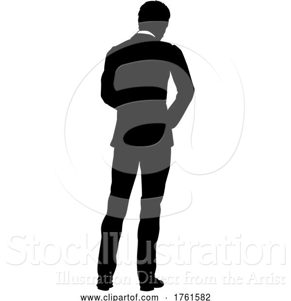 Vector Illustration of Businessman in Suit Silhouette Person