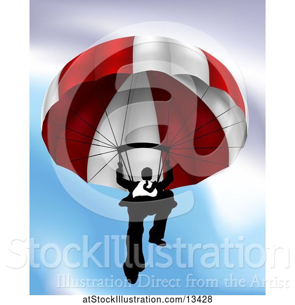 Vector Illustration of Businessman Parachuting