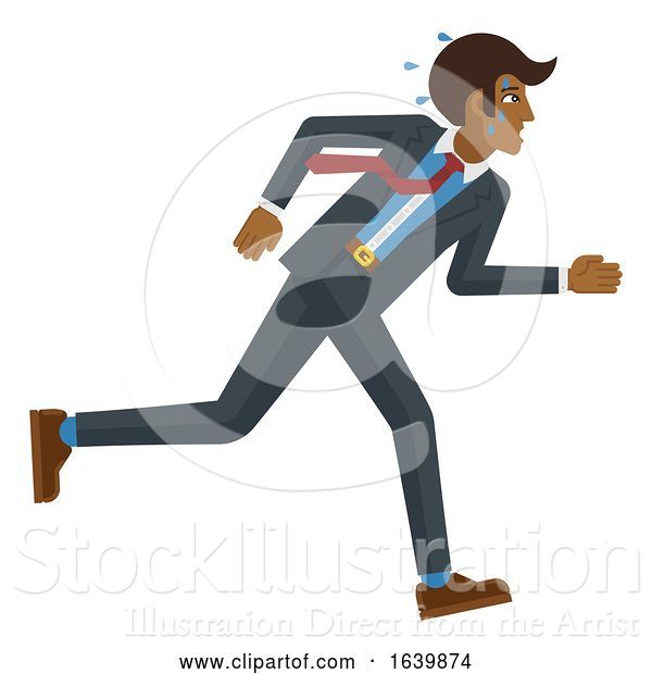 Vector Illustration of Businessman Stress Pressure Tired Running Concept