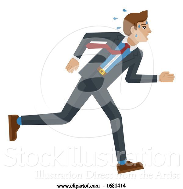 Vector Illustration of Businessman Stress Pressure Tired Running Concept